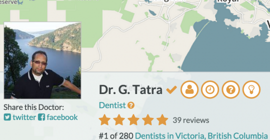 Dr. Sunny Tatra Rated #1 on RateMDs.com